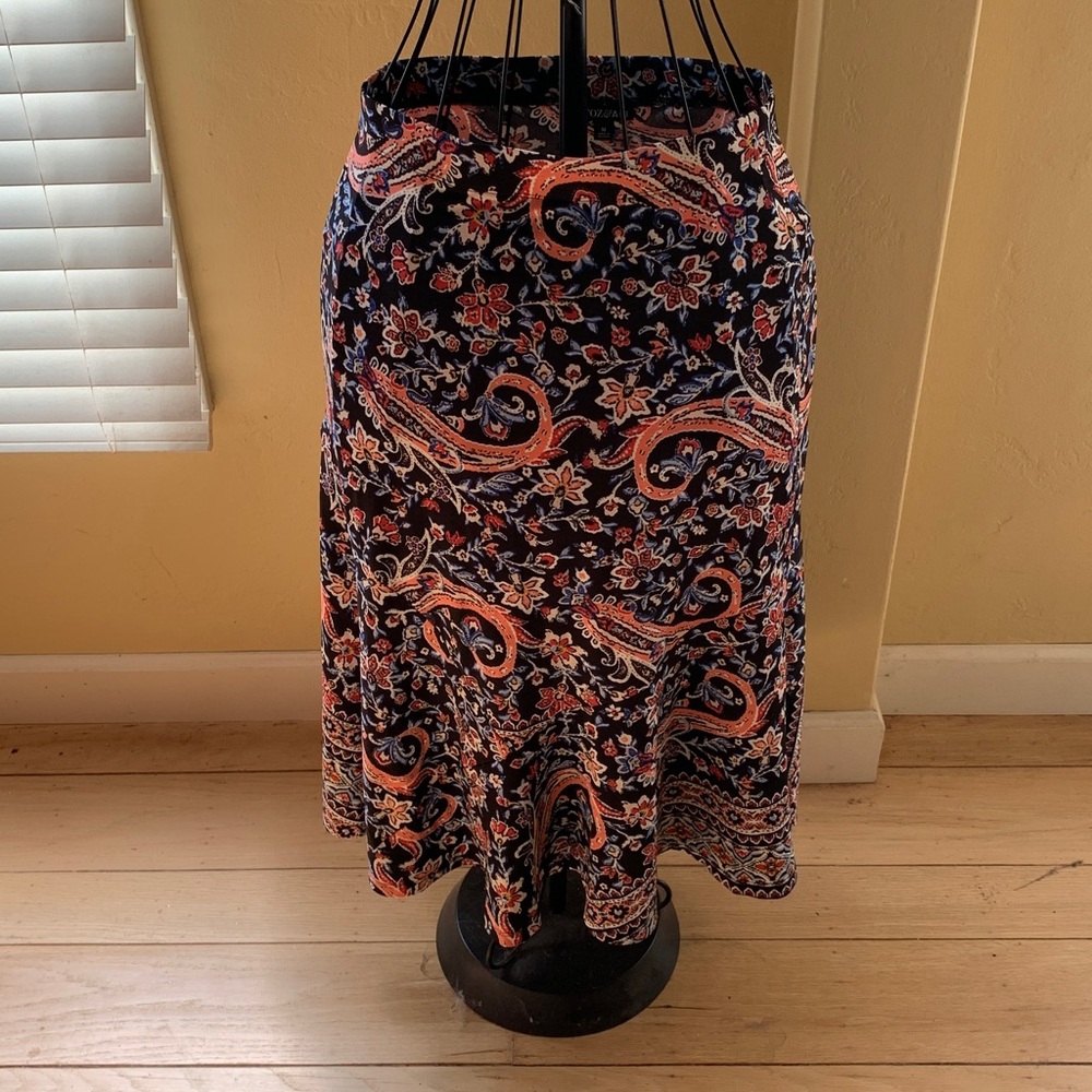 Roz & Ali - Floral Paisley Midi Skirt